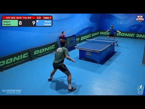 19:00 Vadym Hryban 2-3 Nazar Tretiak West 5 WIN CUP 01.12.2022 | TABLE TENNIS WINCUP