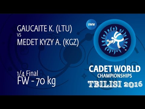 1/4 FW - 70 kg: A. MEDET KYZY (KGZ) df. K. GAUCAITE (LTU) by FALL, 4-2