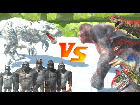 PRIMATES + INDOMINUS REX CHALLENGE GORO AND CARNIVORE DINOS - ANIMAL REVOL BATTLE SIMULATOR
