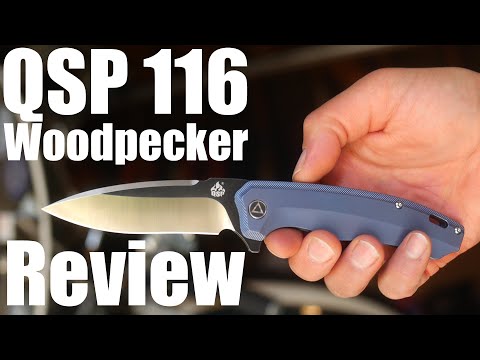 QSP 116 Woodpecker Knife Review.  Titanium, Ball Bearings, M390 Oh My!