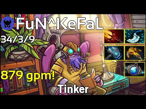 879 gpm! FuN^KeFaL plays Tinker!!! Dota 2 7.20