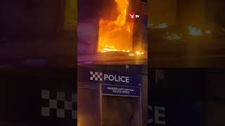 Police station set on fire in Sunderland