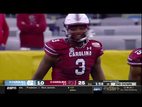 2021 Dukes Mayo Bowl USC vs UNC - Jordan Burch Tackle for Loss