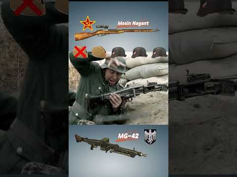 "USSR Sniper vs Nazi MG-42⁉️" - WWII Guns #ww2 #war #shorts #viral