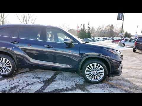 2024 Toyota Highlander Platinum Package in Blue for sale at Aurora Toyota in Aurora, ON