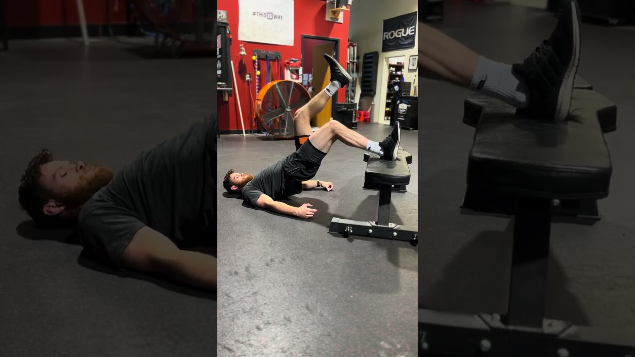 Feet Elevated Single Leg Hamstring Bridge ISO