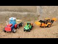 DIY Mini Tractor Trolley Full Loading By JCB Tractor Overturned Tractor JCB Unhack