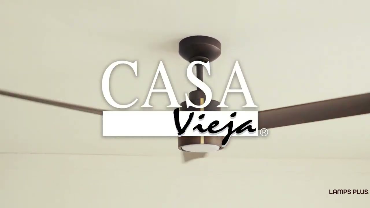 Video1 of 60" Casa Vieja Aero Bronze and Dark Walnut LED Ceiling Fan with Remote