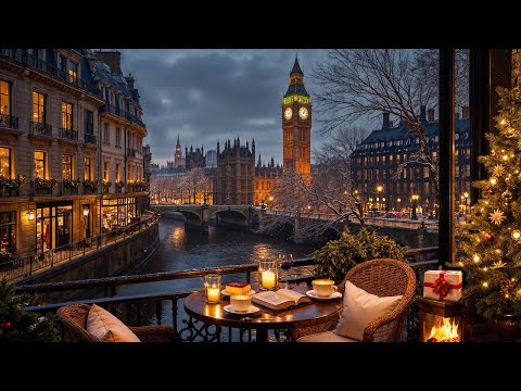 London Winter Jazz Café ☕ Cozy Christmas Night Ambience & Relaxing Jazz Music for Study, Focus