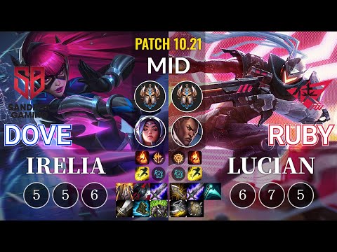 SB Dove Irelia vs RW Ruby Lucian Mid - KR Patch 10.21