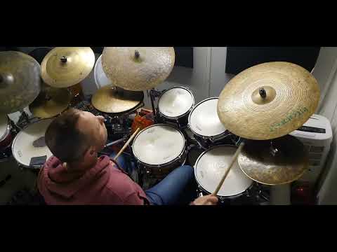 Polymetric drum groove ... half time shuffle over a foot ostinato in 5!