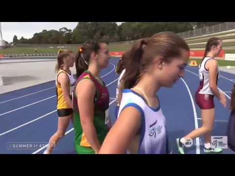 U15 Girls 90m Hurdles - Heat 2 - Asics Australian Little Athletics Championships