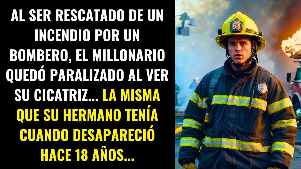 MILLONARIO QUEDÓ PARALIZADO AL VER LA CICATRIZ DEL BOMBERO... IGUAL A LA DE SU HERMANO DESAPARECIDO.