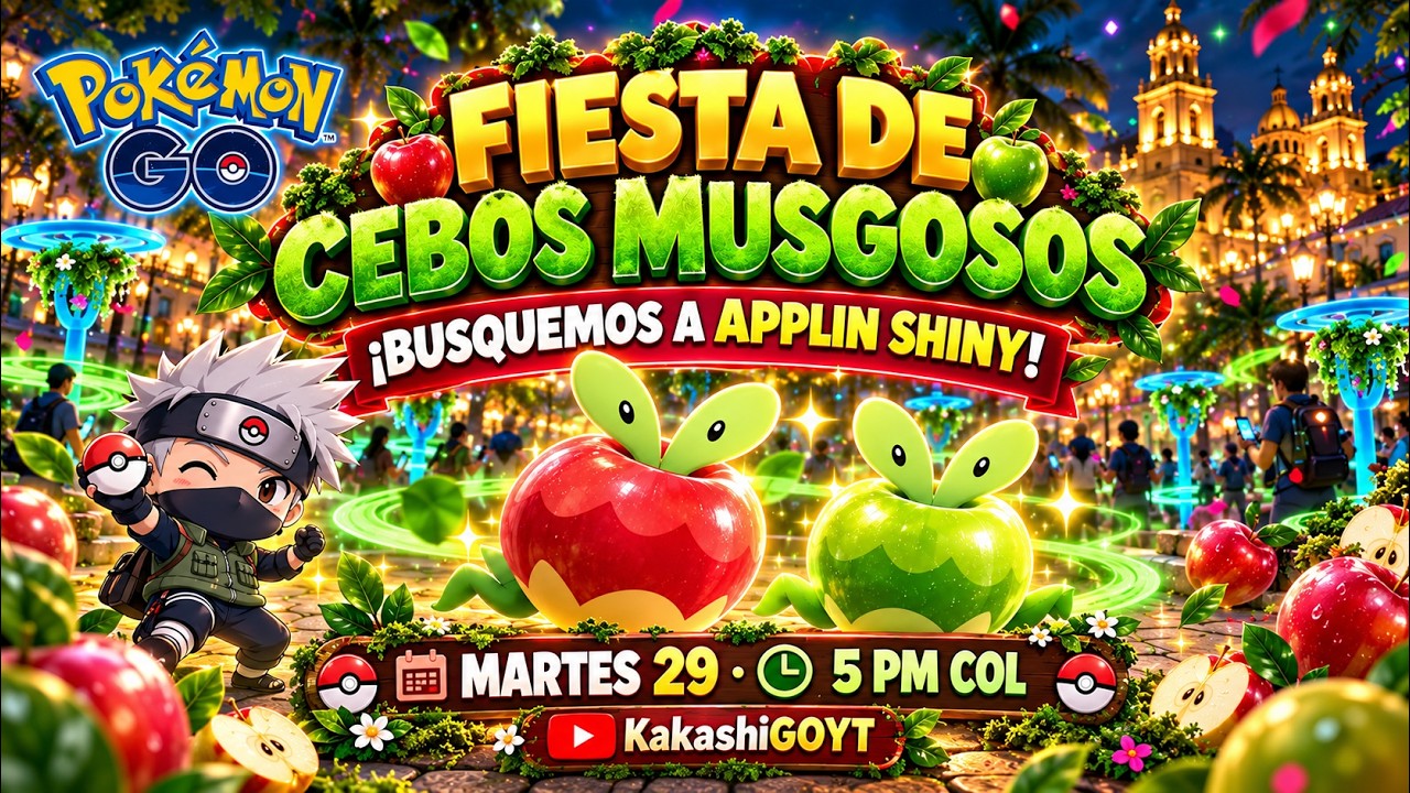 🍏 ¡ESTÁS INVITADO! Gran fiesta de cebos musgosos para buscar a Applin shiny | Pokémon GO