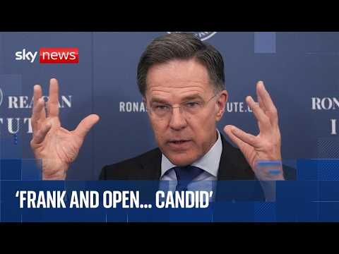 NATO chief Mark Rutte delivers address in Washington