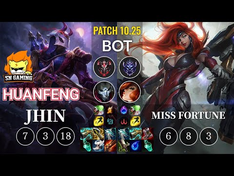 SN huanfeng Jhin vs Miss Fortune Bot - KR Patch 10.25