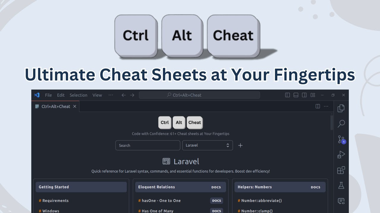 Ctrl+Alt+Cheat: The Ultimate Cheat Sheet Extension for VSCode