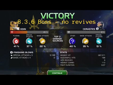 Act 8.3.6 Boss CERASTES - Easy solo with Odin - no revives #mcoc