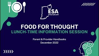Food for Thought: Lunch-Time Information Session #3 - Handbooks