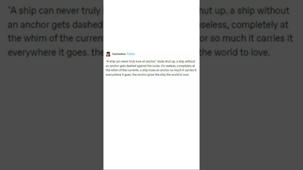 Tumblr Short: Ship X Anchor