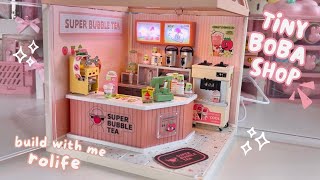 building the tiniest boba shop ever! 🧋🎀 rolife double joy bubble tea miniature set 🌸✨