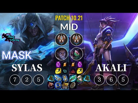 RNW Mask Sylas vs Akali Mid - KR Patch 10.21