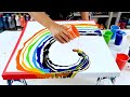 Gorgeous and Bright Rainbow Wave - Acrylic Pouring - Fluid Liquid Art
