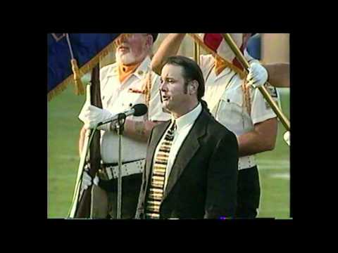 Johnny G Lyon sings National Anthem 8-5-95 @ Tampa Stadium / Jets @ BUCS