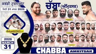Chabba (Amritsar) Kabaddi Tournament 31 March 2026