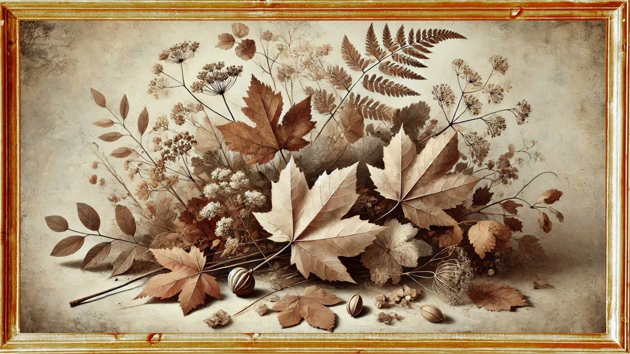 Vintage Fall Screensaver | Fall Leaves TV Art | Cozy Autumn Vibes | Framed TV Art | 2hr 4K