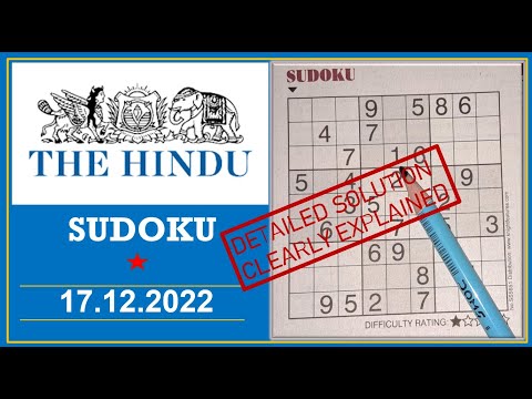 How to Solve 1 Star Hindu  Sudoku Dec 17,  2022 -  Step By Step Solution
