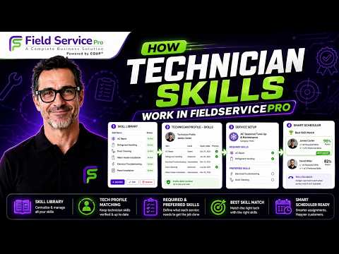 Como as habilidades dos técnicos funcionam no FieldServicePro