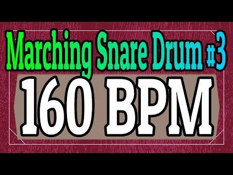 160 BPM - Marching Snare Drum Rock #3 - 4/4 Straight Rock Drum Track - Metronome - Drum Beat