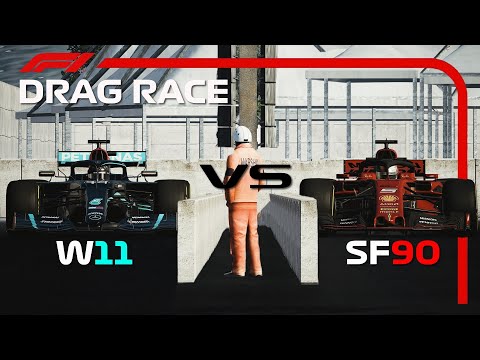 F1 2020 Mercedes W11 vs 2019 Ferrari SF90 - DRAG RACE