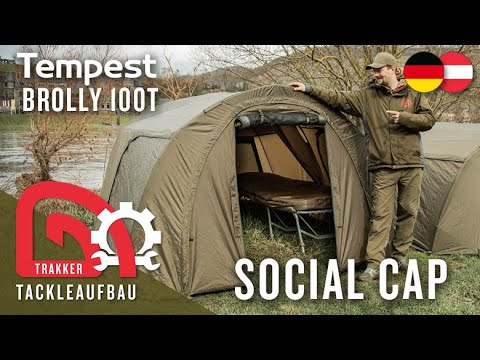 Trakker Tackle Setup #8: Tempest Brolly 100T Social Cap | the tall version with space for 2 bedch...