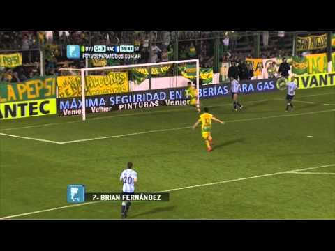Gol de Fernández. Defensa 1 - Racing 3. Fecha 1. Torneo Primera División 2014. Fútbol Para Todos.