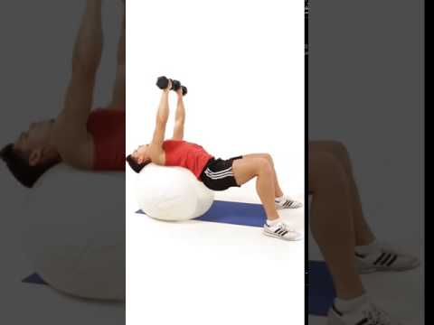 Stability ball Flat Dumbbell Chest Press