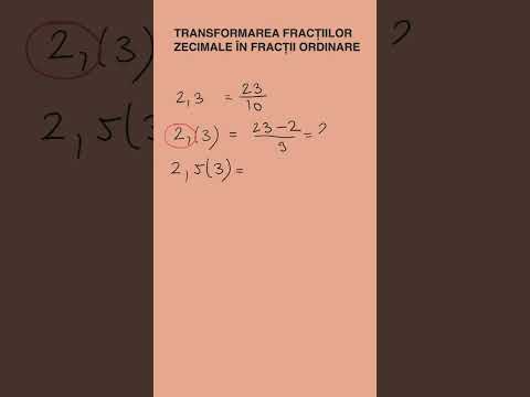 Transformarea fracțiilor zecimale în fracții ordinare