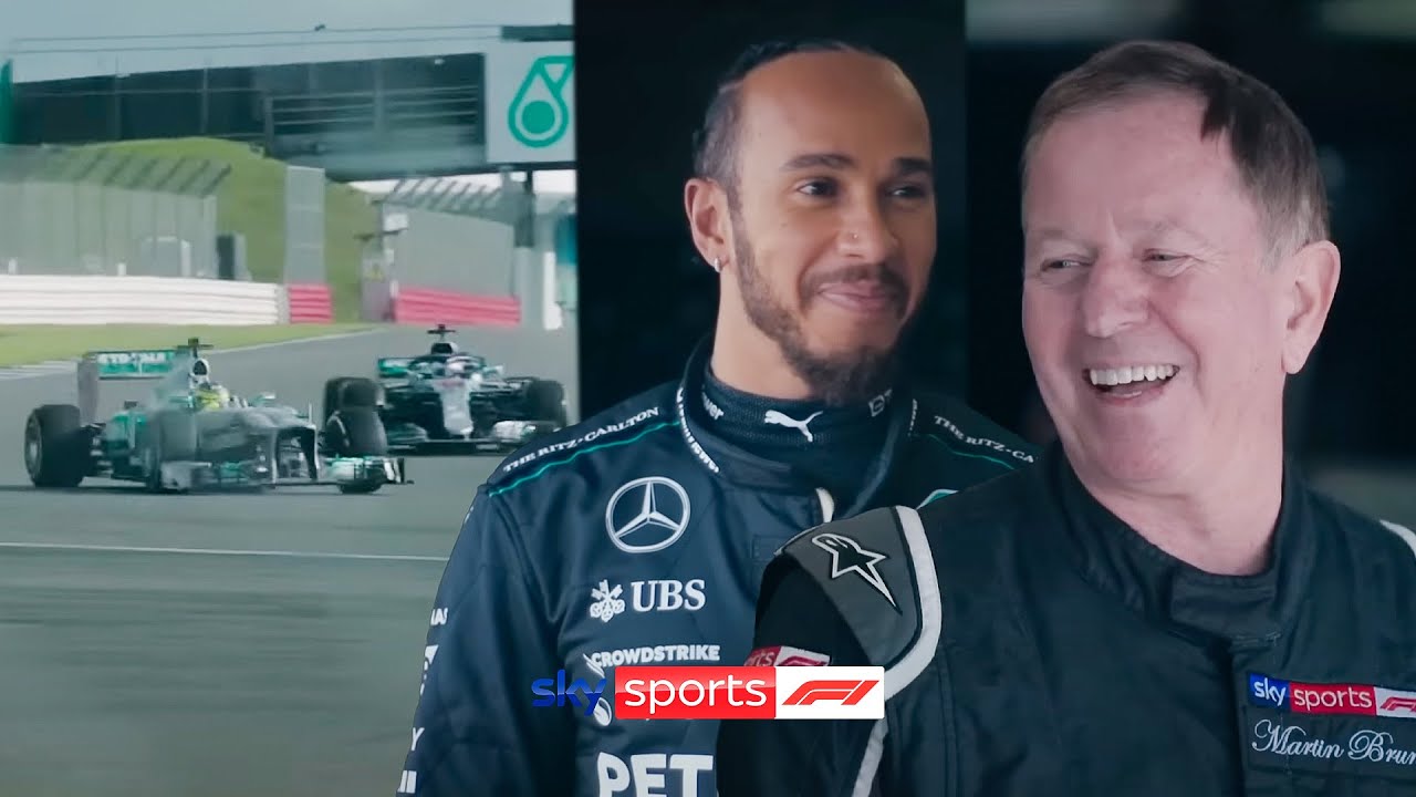 'What an absolute privilege' 🥺 Martin Brundle drives Mercedes cars WITH Lewis Hamilton