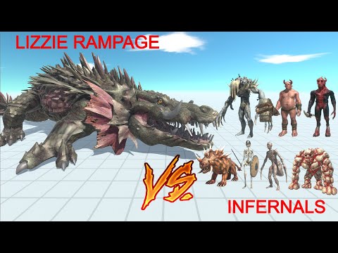 LIZZIE RAMPAGE vs ALL UNITS (Infernals) - Animal Revolt Battle Simulator