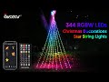 AvatarControls 344 RGBW LED App Controlled Christmas Decorations Star String Lights With Topper Star