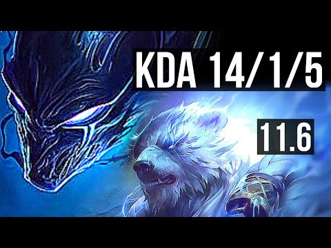 NOCTURNE vs VOLIBEAR (TOP) | 14/1/5, Rank 5 Nocturne, Legendary, 600+ games | BR Master | v11.6