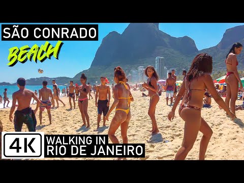 🇧🇷 Walking on São Conrado Beach — Rio de Janeiro, Brazil 【 4K UHD 】 2020