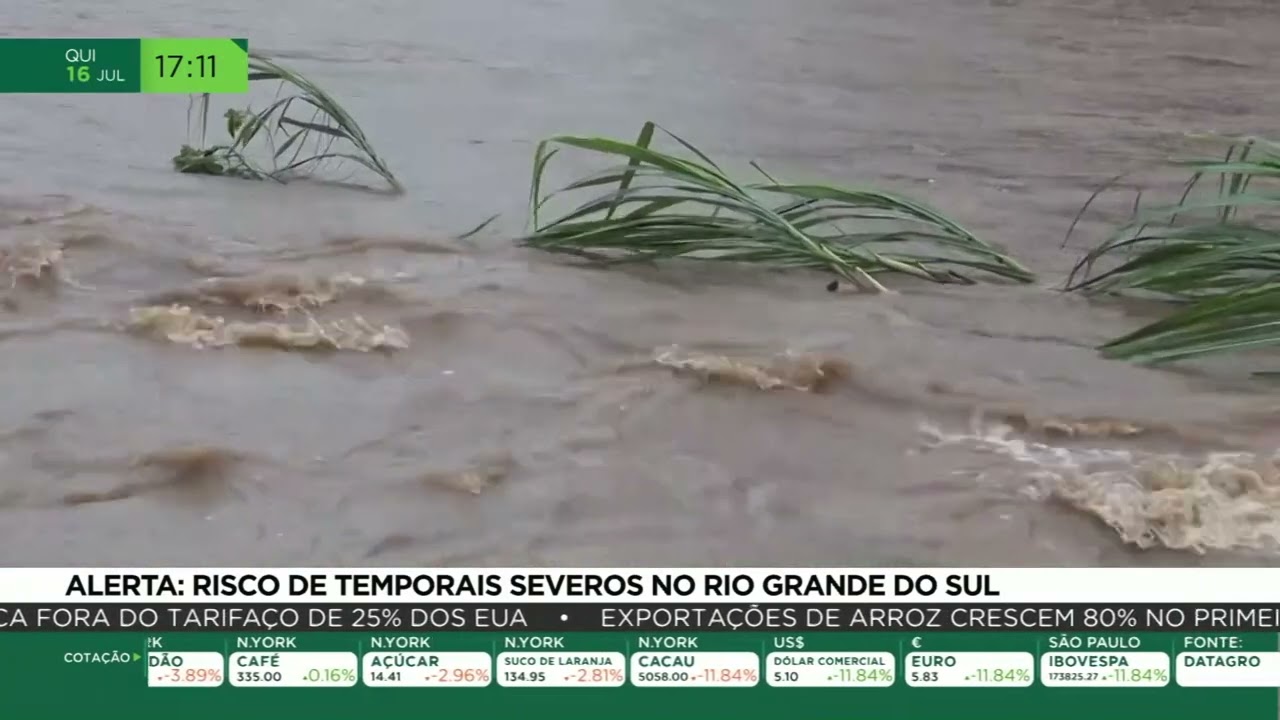 Alerta: risco de temporais severos no Rio Grande do Sul