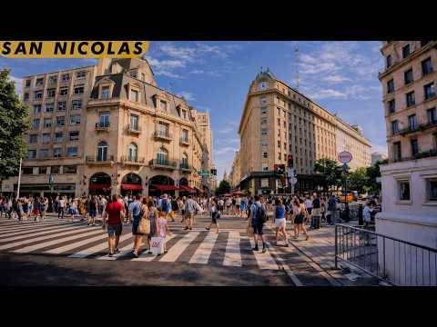 Walking Through History 🇦🇷🏛️ | Avenida de Mayo – San Nicolás Walking Tour (4K)