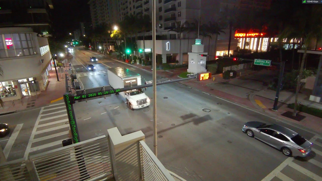 LIVE 4K South Beach, Miami Beach  24/7 Street Cam on Collins Ave #FebFeatures
