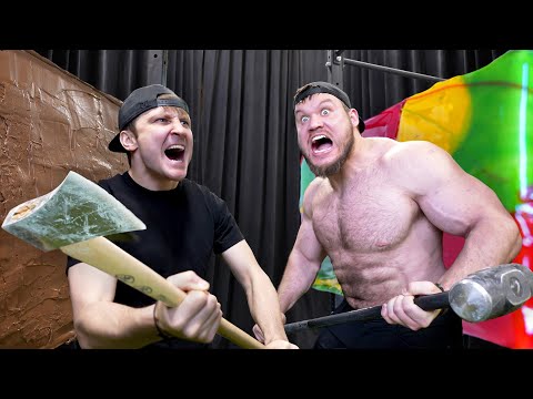 100 Layers of Candy vs Chocolate Wall