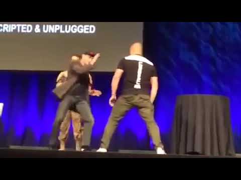 Jean Claude Van Damme Gets Headkicked By A Fan see what happens next