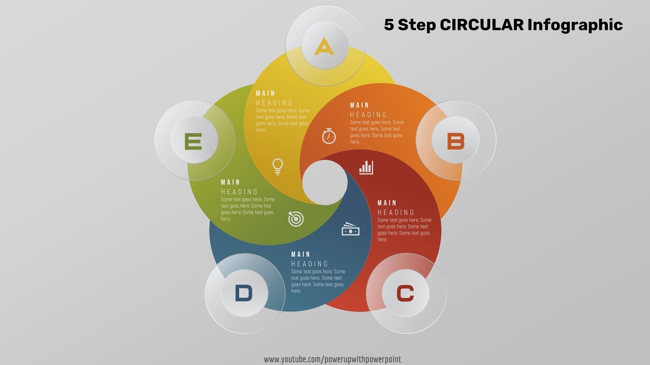 30.Create 5 Step CIRCULAR Infographic|Powerpoint Presentation|Graphic Design|Free Template
