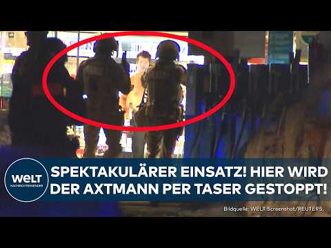 HANNOVER: Mann fährt mit brennendem Auto und Axt in Tankstelle! SEK stoppt Axtmann mit Taser!